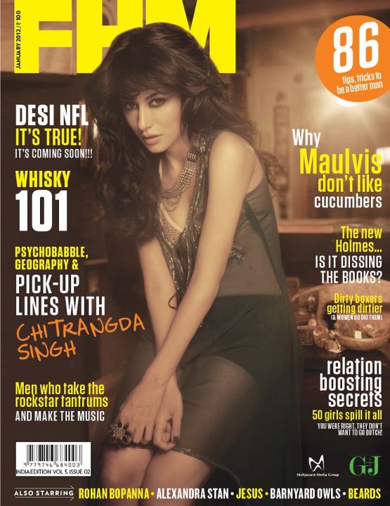 Chitrangda Singh on the cover of FHM India January 2012