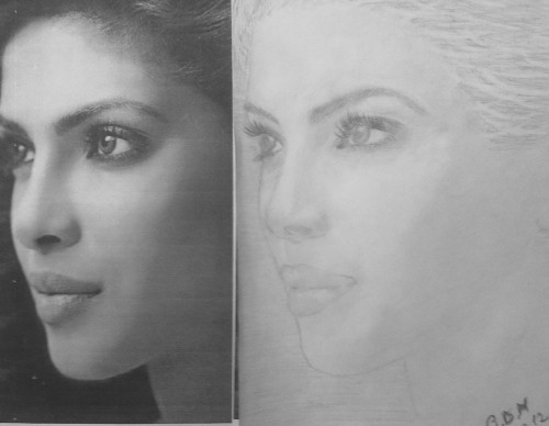 Priyanka Chopra Pencil Sketches