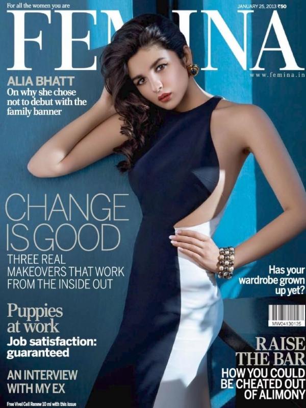 Alia Bhatt on the cover of Femina India - January 2013