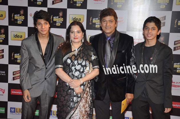 Aadesh Shrivastav with wife and sons