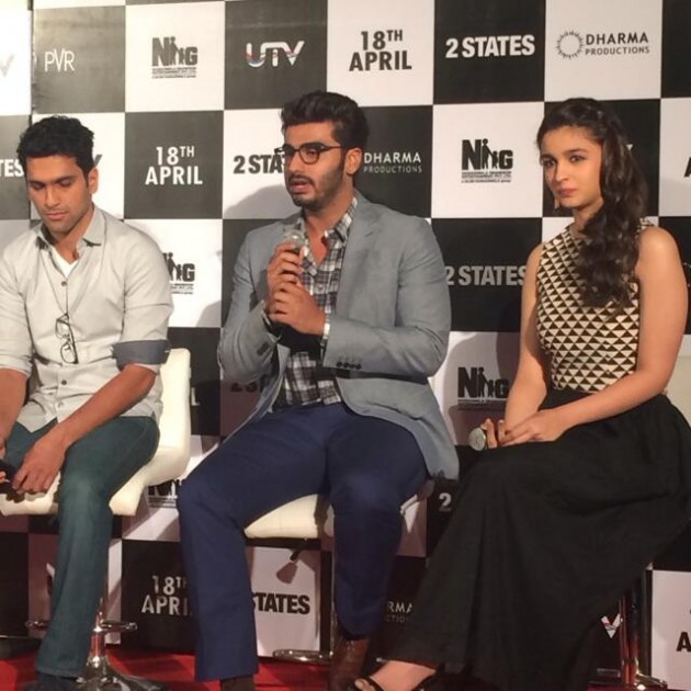 Abhishek Verman, Arjun Kapoor and Alia Bhatt at 2 States trailer launch