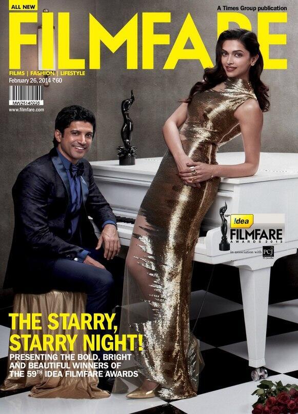 Deepika Padukone and Farhan Akhtar on Filmfare Magazine Cover