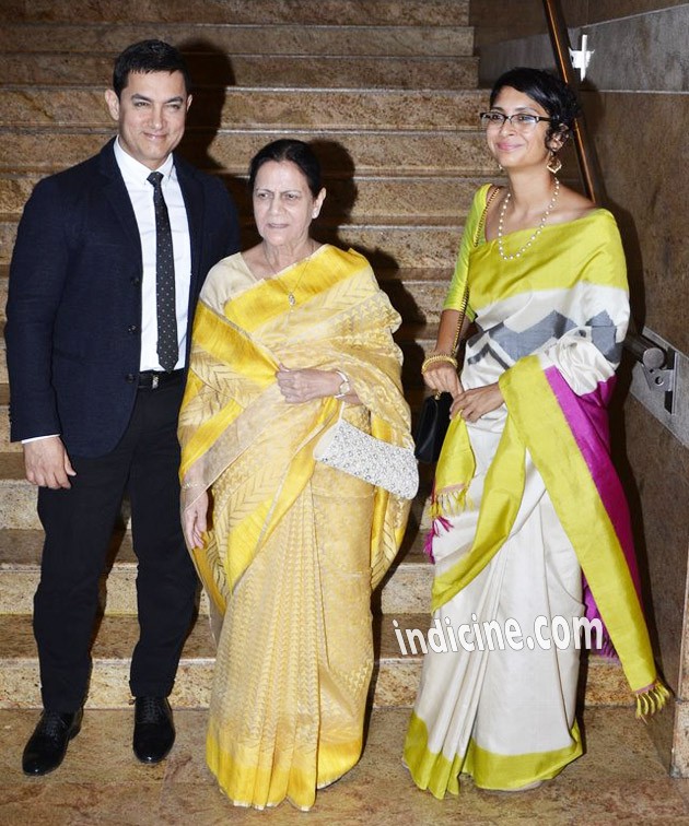 Aamir Khan with wife Kiran Rao and mother Zeenat Hussain