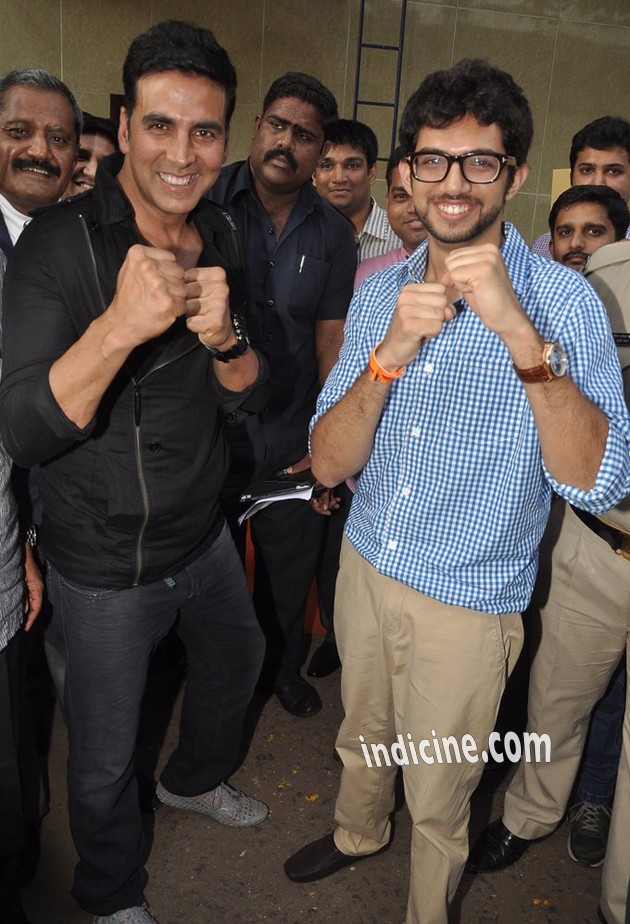 Akshay Kumar and Aditya Thackeray at the launch of Women Safety Defence centre