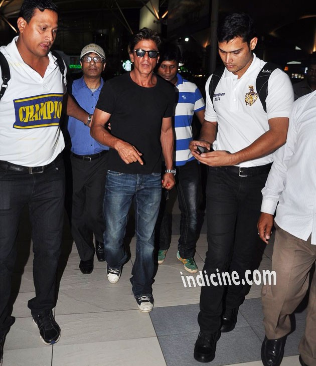 Shahrukh Khan returns after winning IPL 2014