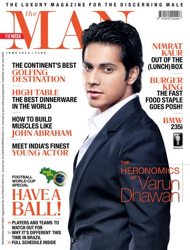 Varun Dhawan on The Man Magazine Cover