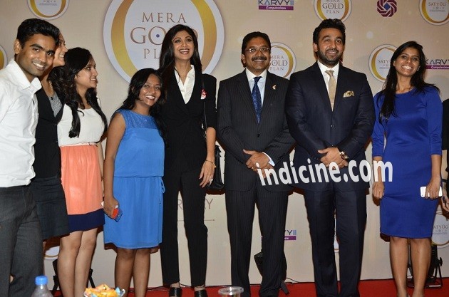 Shilpa Shetty with husband Raj Kundra at Satyug Gold launch press meet