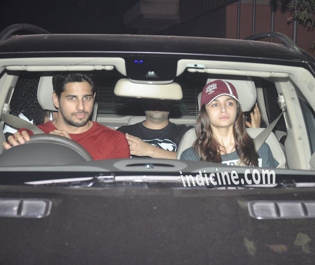 Sidharth Malhotra, Alia Bhatt at Kick screening at Yashraj studios