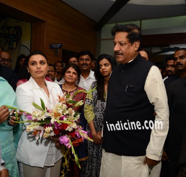 Rani Mukherjee, Prithviraj Chavan at Mardaani screening