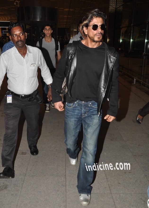 Shahrukh Khan snapped with his son at the airport