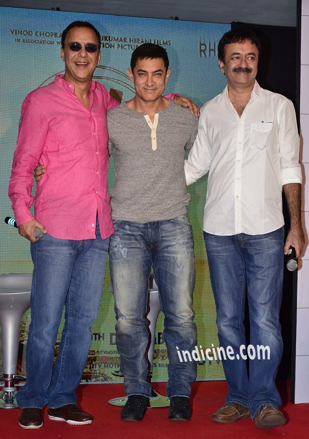 Vidhu Vinod Chopra, Aamir Khan and Rajkumar Hirani