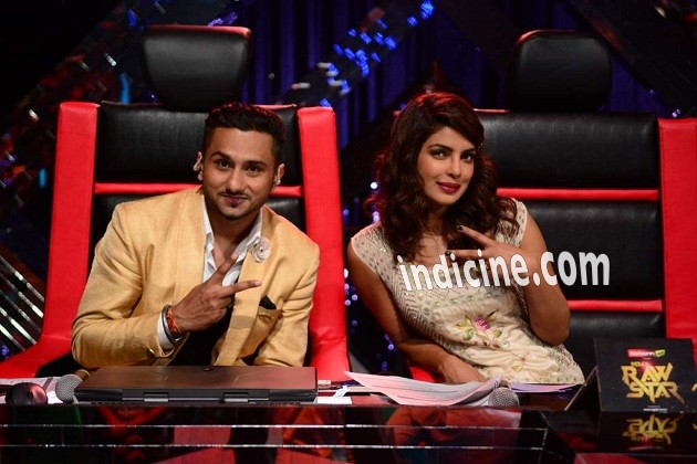 Yo Yo Honey Singh, Priyanka Chopra on the sets of India's Raw Star