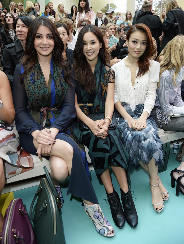 Anushka Sharma, Ko So Young and Joey Yung at the Burberry Prorsum Spring Summer 2015 show