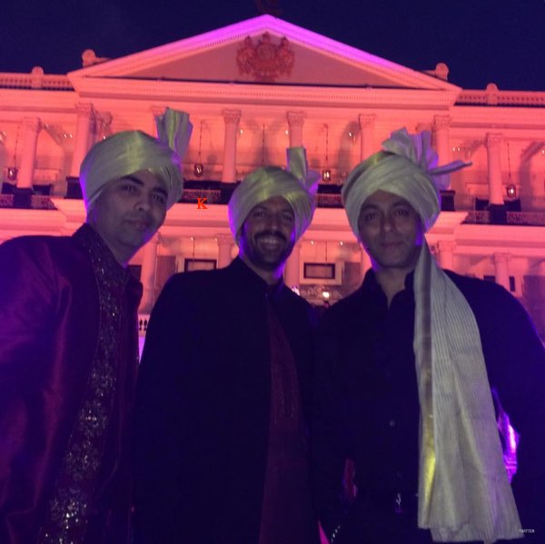 Karan Johar - Kabir Khan - Salman Khan at Arpita Wedding