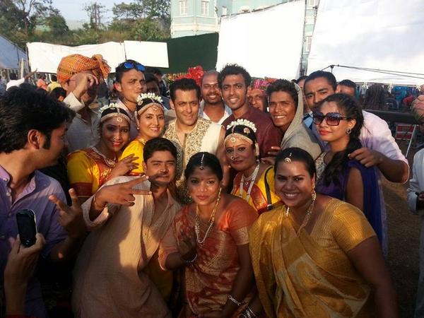 Salman Khan on the sets of Prem Ratan Dhan Payo