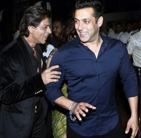 Salman and SRK seen laughing