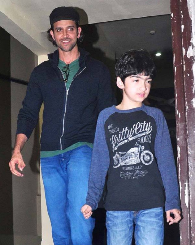 Hrithik Roshan with elder son Hrehaan at PVR Juhu