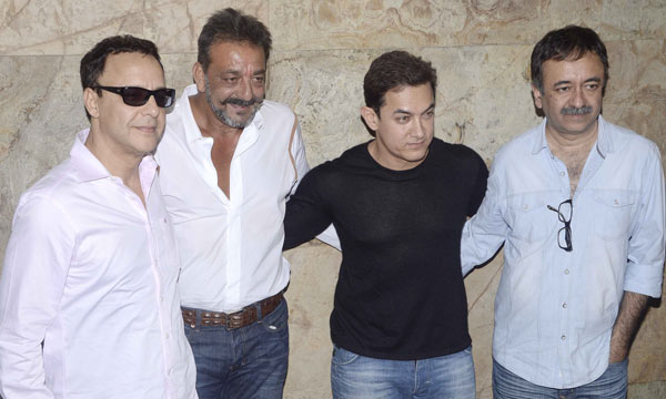 Vidhu Vinod Chopra, Sanjay Dutt, Aamir Khan and Rajkumar Hirani