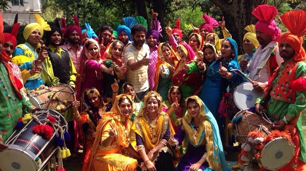 Prabhu Deva with dancers of Punjab