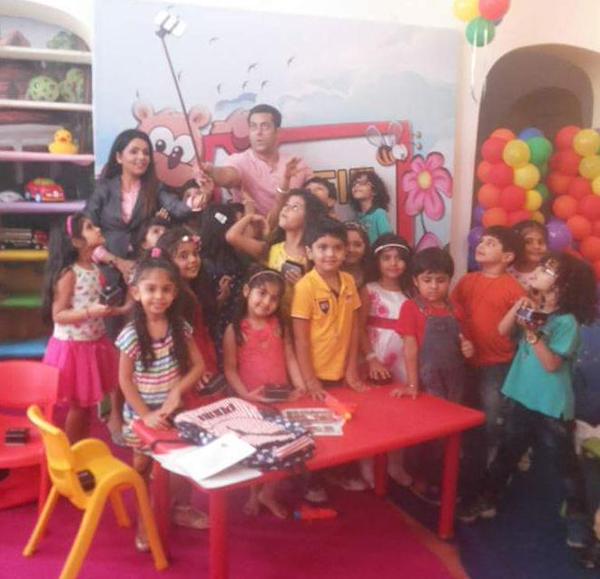 Salman Khan takes a selfie with kids