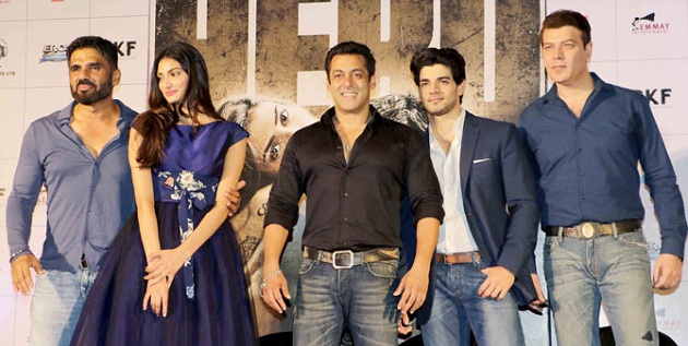 Sunil Shetty, Athiya Shetty, Salman Khan, Sooraj Pancholi and Aditya Pancholi