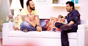Director Rohit Shetty explains a scene to Shahrukh Khan