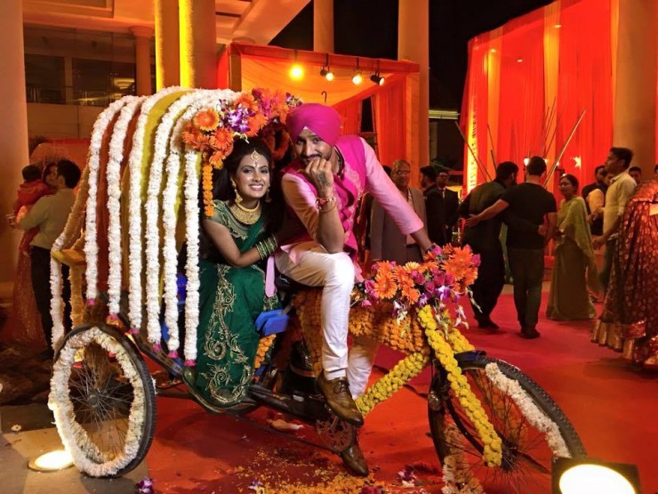 Harbhajan Singh and Geeta Basra at mehendi ceremony