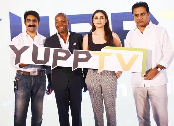 Parineeti Chopra with Brian Lara at YuppTV launch