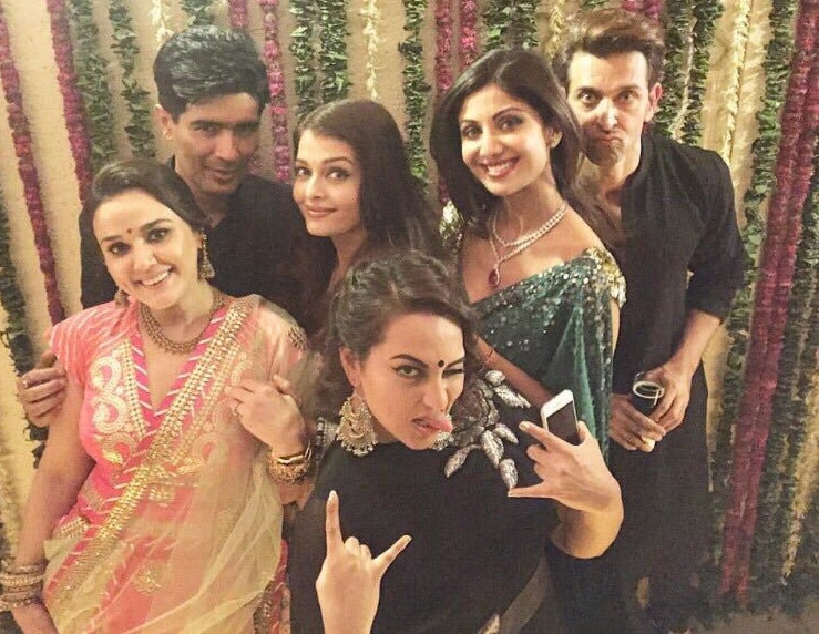 Hrithik, Preity, Sonakshi, Shilpa at Bachchan Diwali bash