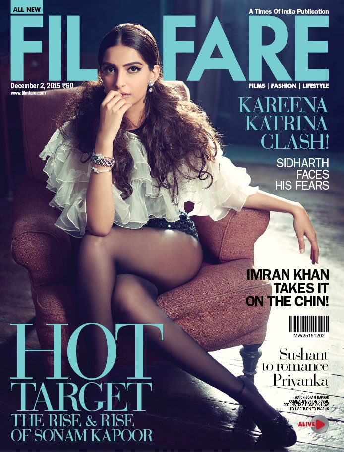 Sonam Kapoor on Filmfare Magazine Cover