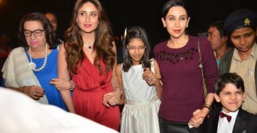 Kareena at midnight mass with her sister and mother