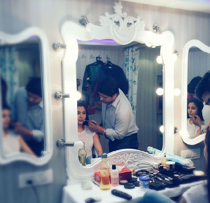 Anushka Sharma in her makeup room