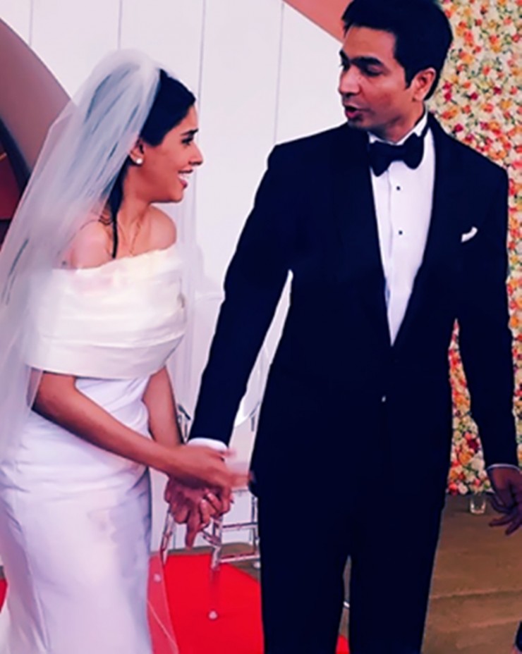 Bride Asin with groom Rahul sharma post marriage