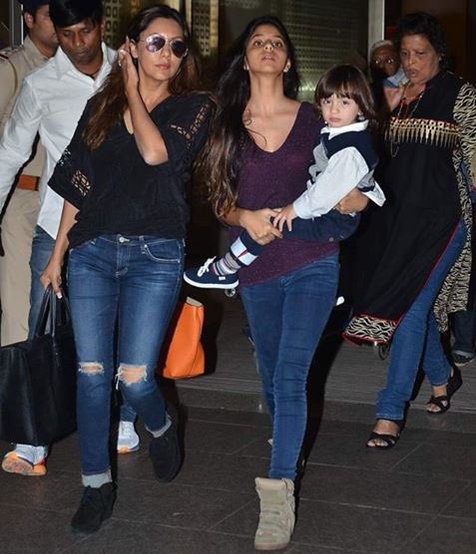 Gauri, Suhana, AbRam back from New Year vacation