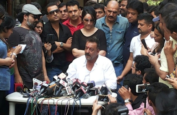 Sanjay Dutt addresses a press conference