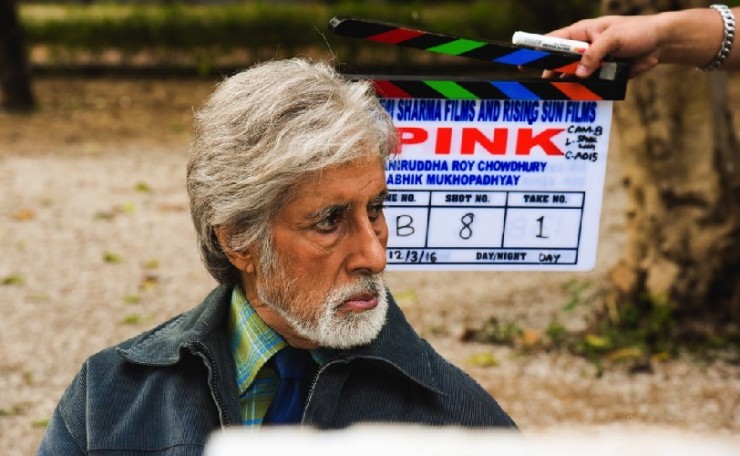 Amitabh Bachchan on the sets of Pink