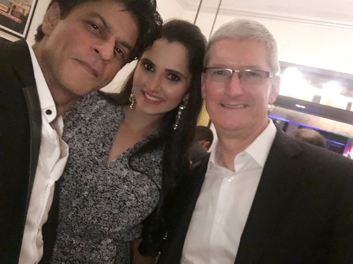 SRK, Sania Mirza with Tim Cook