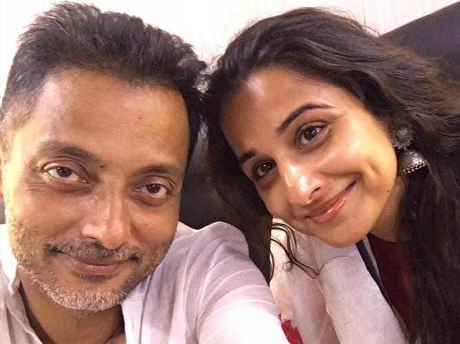 Vidya Balan with Sujoy Ghosh after wrapped up Kahaani 2