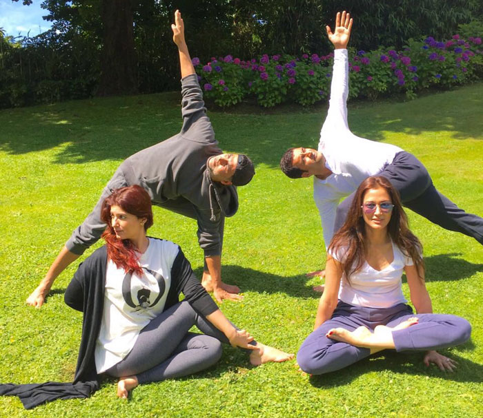 Akshay Kumar, Twinkle Khanna celebrate Yoga Day