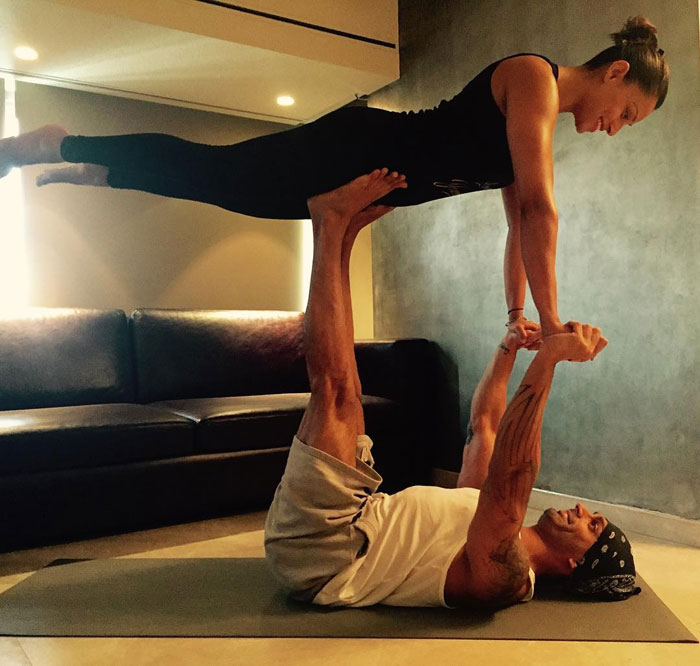 Bipasha and Karan Singh Grover - Yoga Day