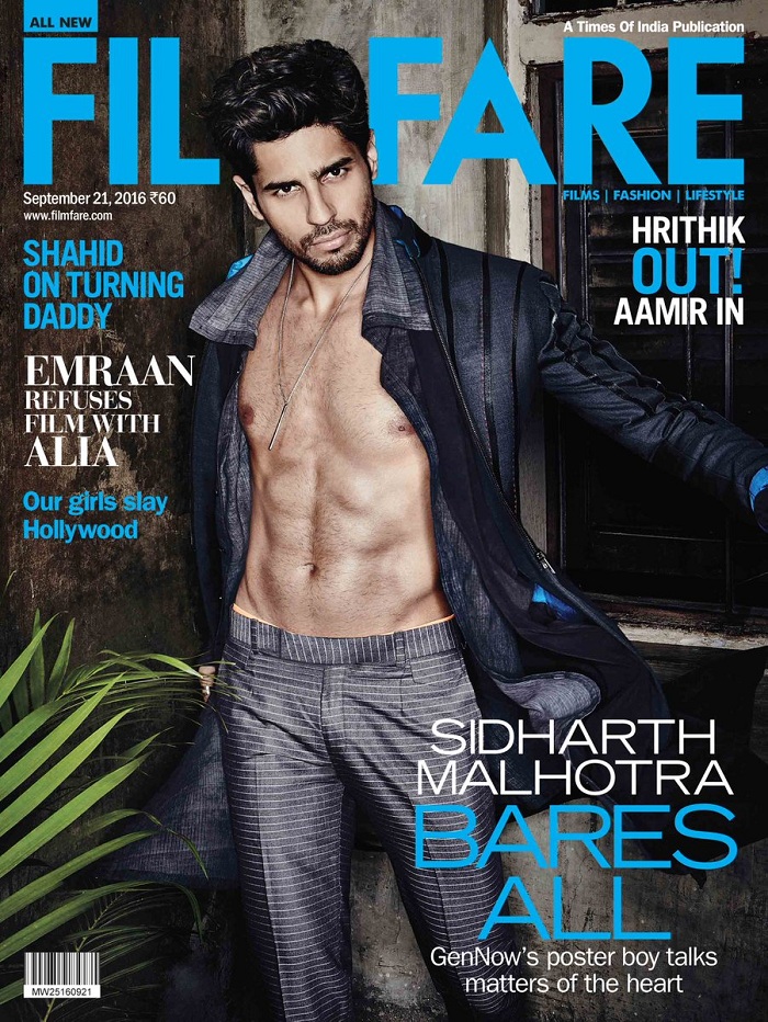 Sidharth Malhotra on Filmfare Magazine Cover