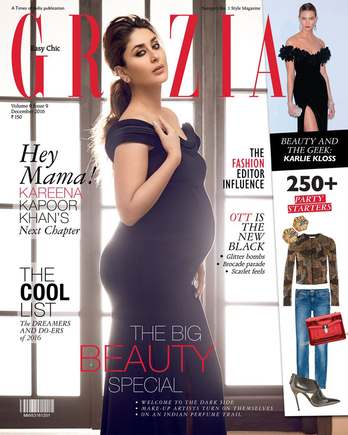 Pregnant Kareena Kapoor on Grazia Magazine Cover