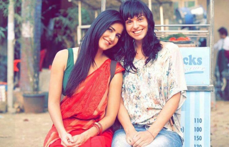 Katrina Kaif with Bianca on the sets of Jagga Jasoos 