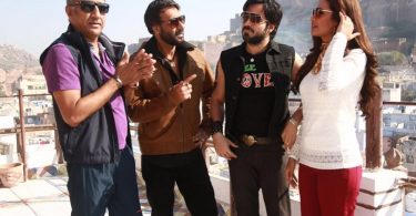 Ajay, Emraan, Esha, Milan Luthria on the sets of Baadshaho