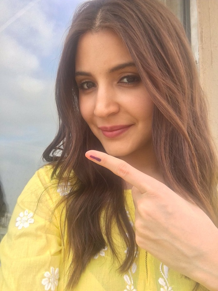 Anushka Sharma after casting vote