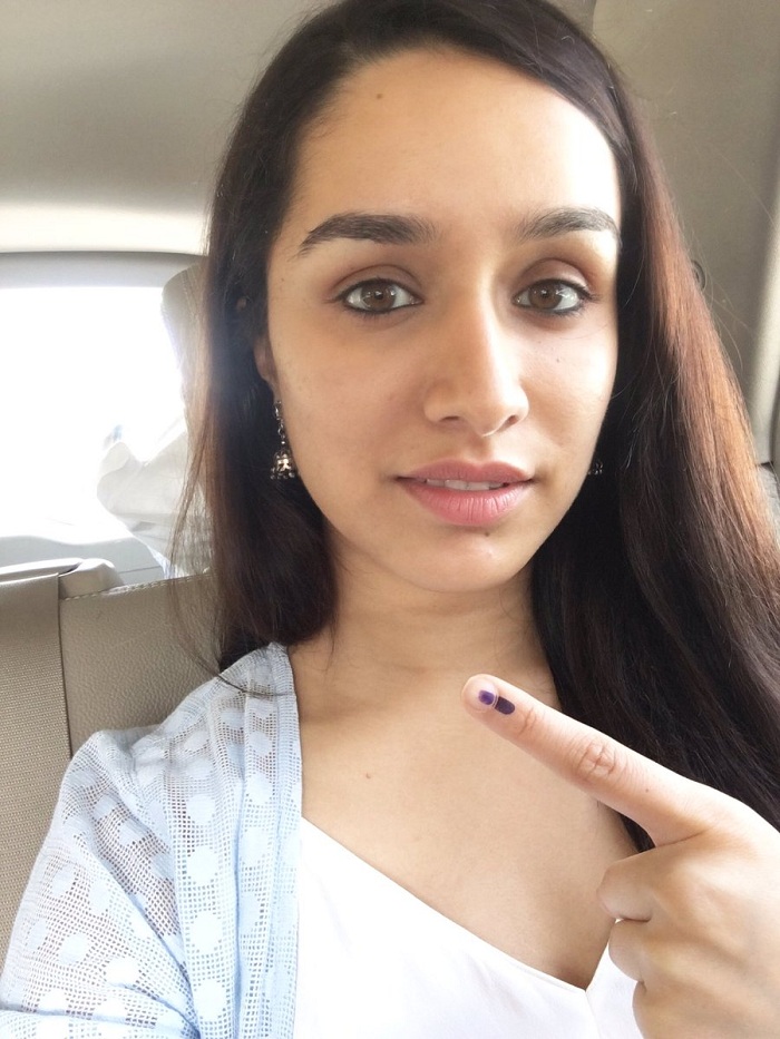 Shraddha Kapoor after casting her vote