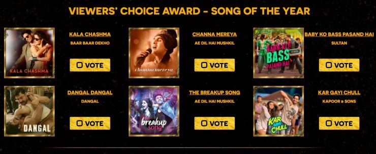 Zee Song Of The Year Nomination 2017