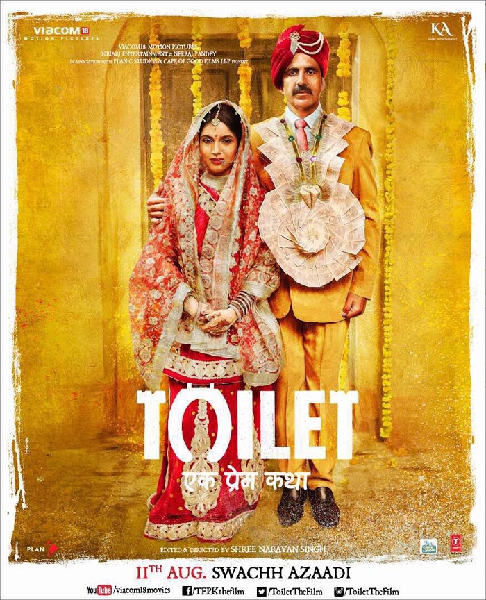 Toilet Ek Prem Katha Poster - Akshay Kumar, Bhumi Pednekar