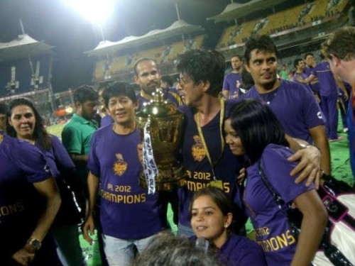 SRK with the IPL trophy