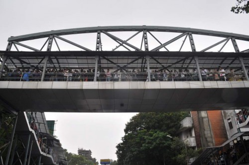 Fans gathered at every possible place for a glimpse